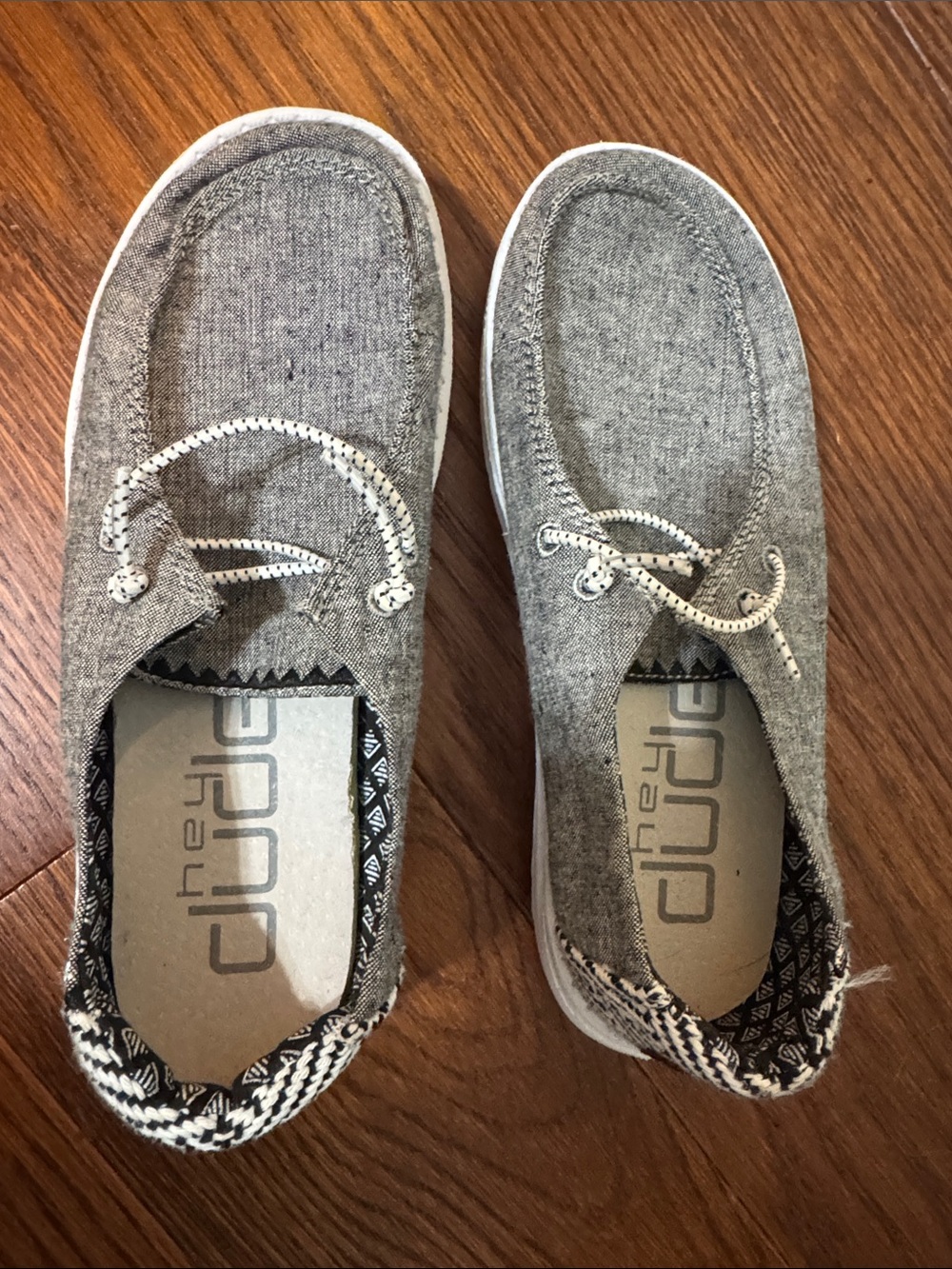 HeyDude Wally Linen Casual Slip-On Shoes - Gray
